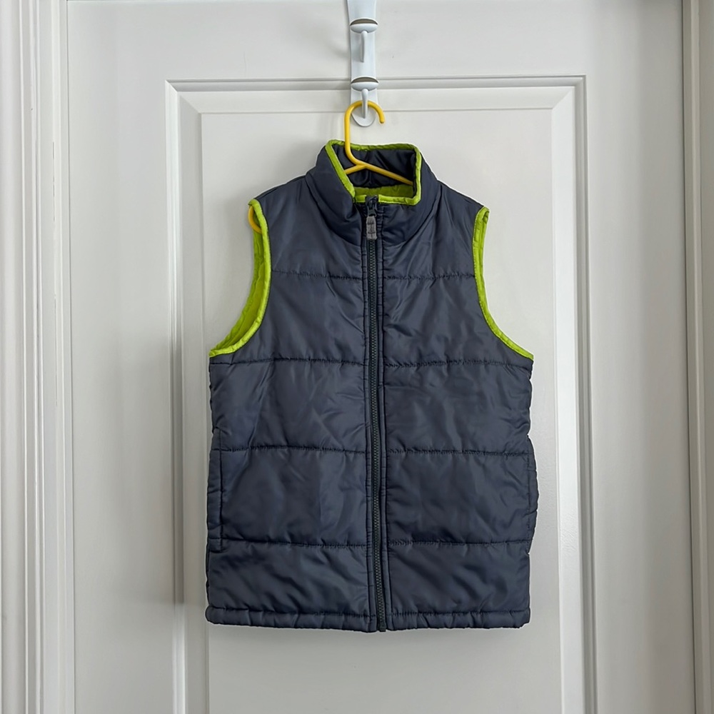 Oshkosh grey puffer vest size 10